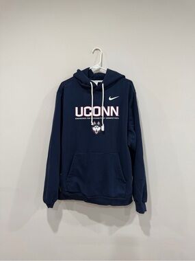Nike Navy, White & Red UConn Huskies Pullover Hoodie, Size XL